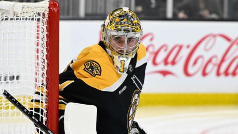 Boston Bruins goaltender Jeremy Swayman