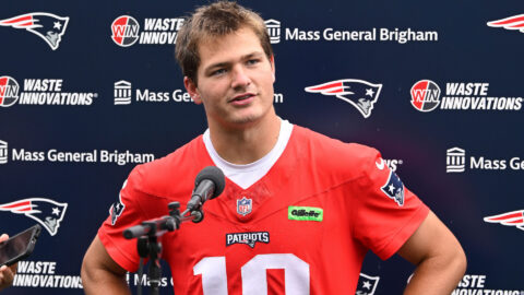 New England Patriots quarterback Drake Maye
